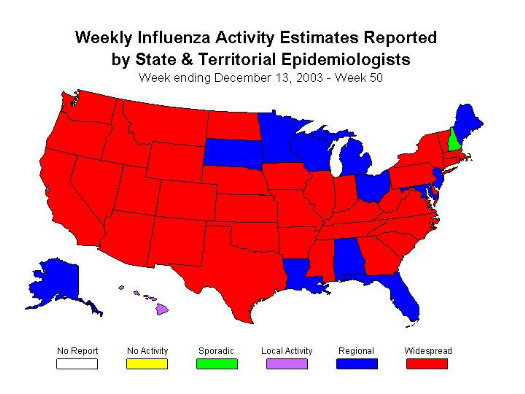 CDC flu map Dec. 18/03