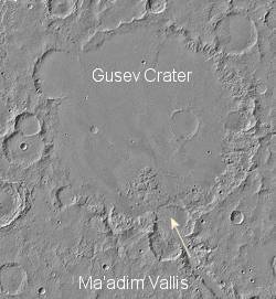Gusev crater on Mars